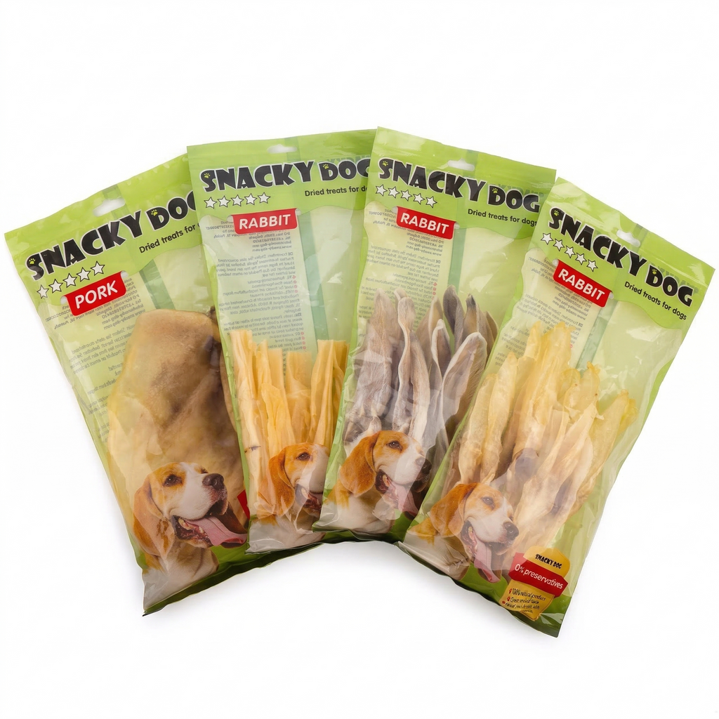 Pachet  4 Recompense Naturale pentru Rontait Intens ( Ureche Porc, Urechi de iepure cu si fara blana, Piele de iepure)