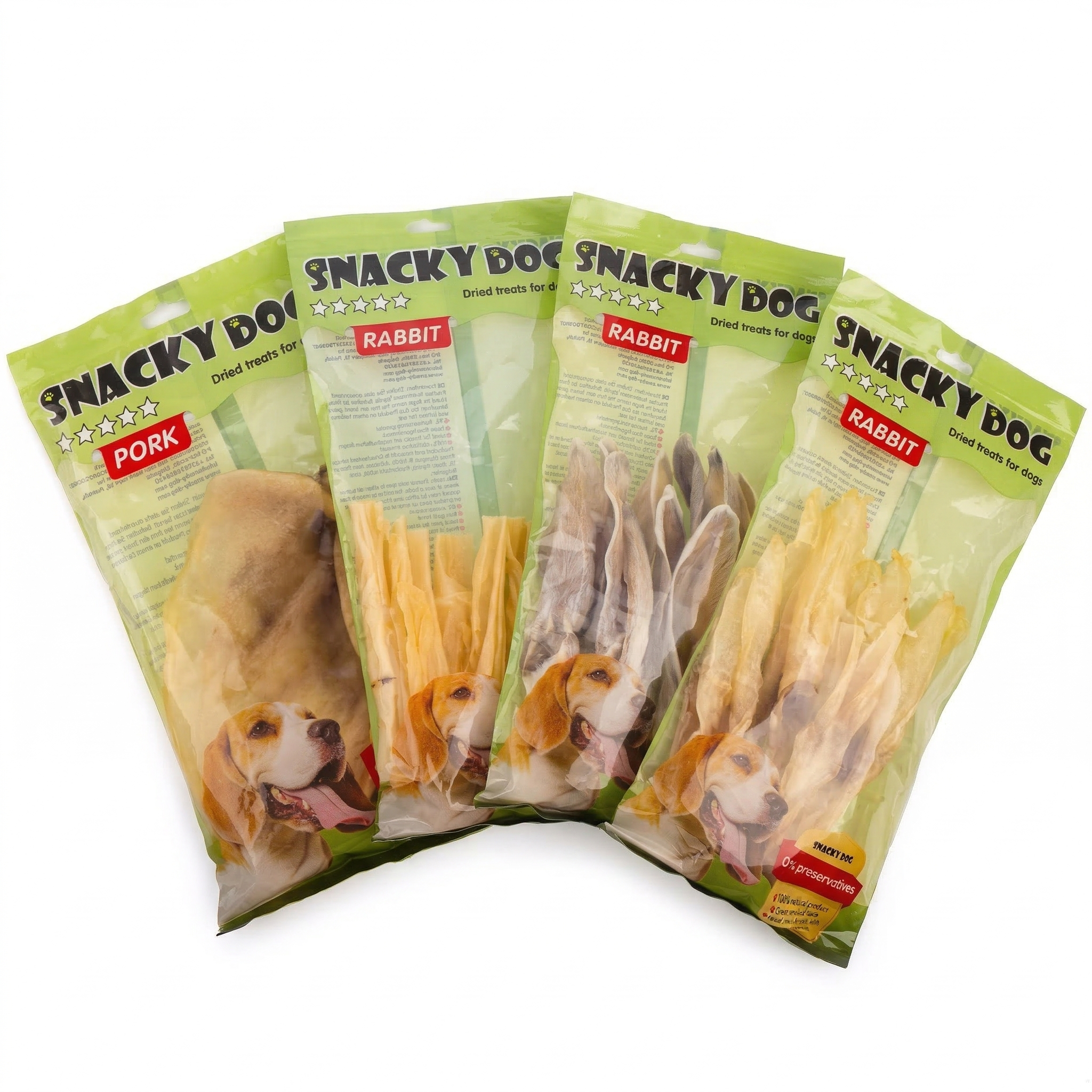 Pachet  4 Recompense Naturale pentru Rontait Intens ( Ureche Porc, Urechi de iepure cu si fara blana, Piele de iepure)