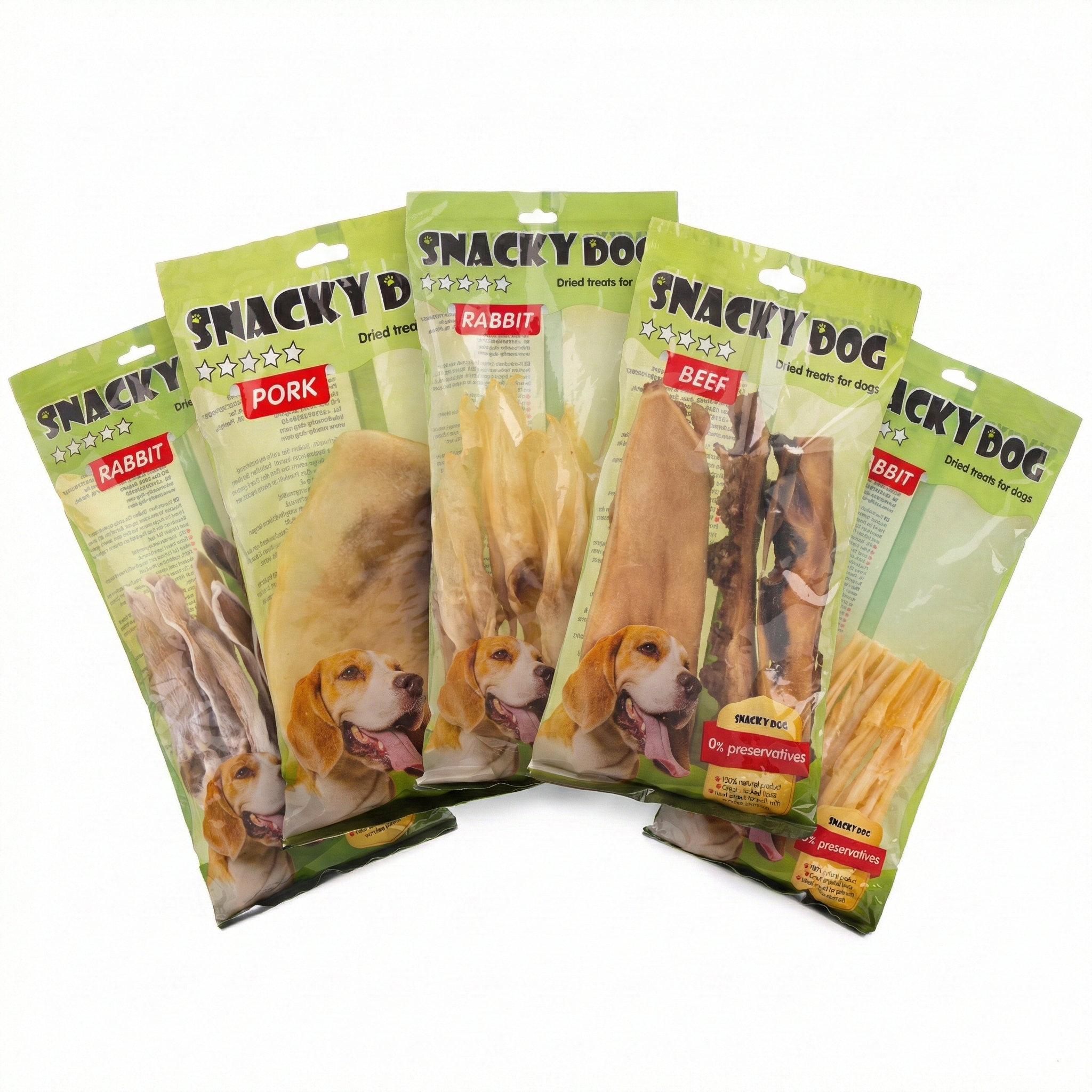 Pachet Anti-Plictiseala - 5 Recompense Naturale pentru Rontait Intens (Scalp Vita, Urechi Porc, Urechi de iepure cu si fara blana, Piele de iepure)